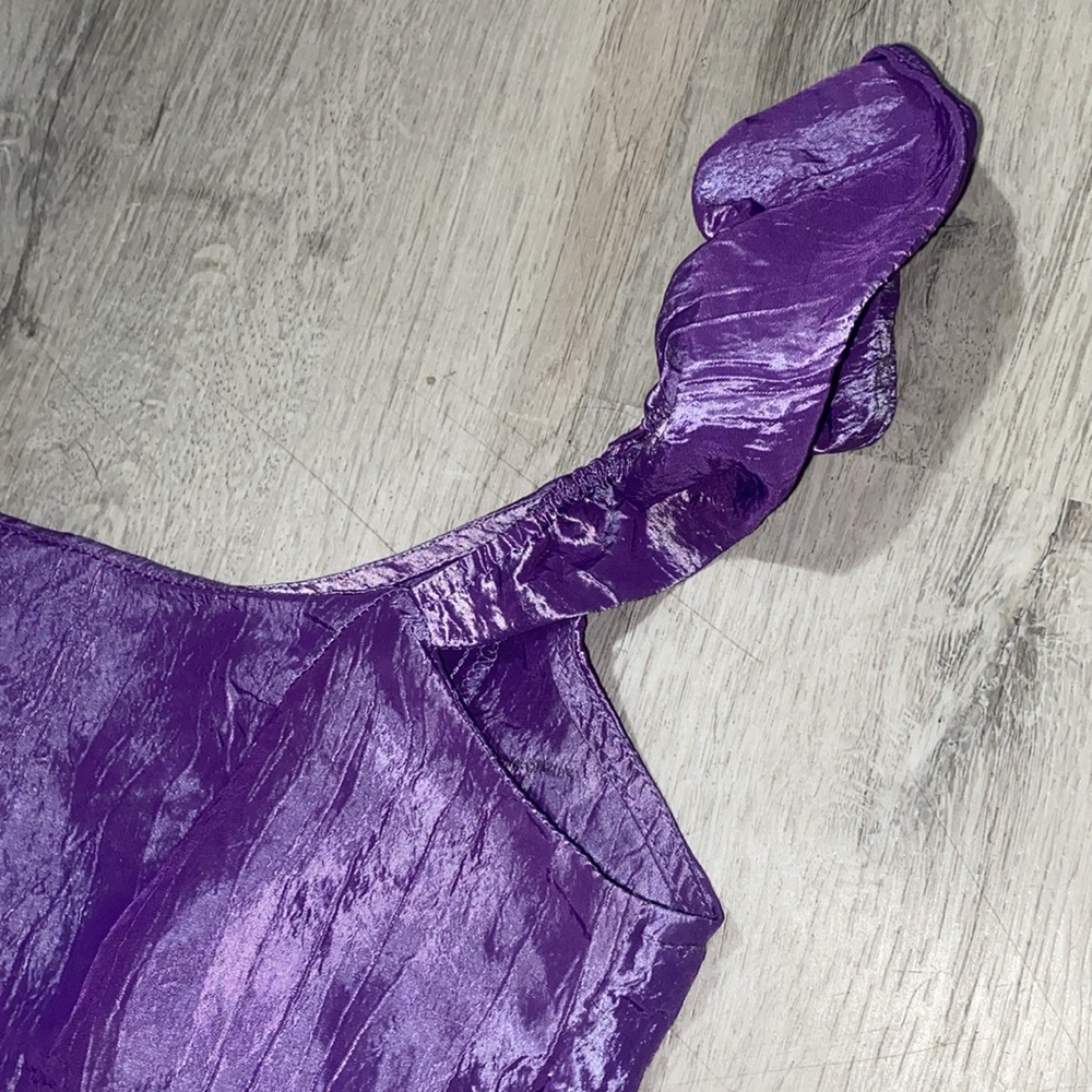 ASOS Taffetta Ruffle Crop Top - Picture 6 of 13